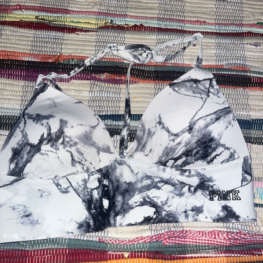 Victoria's Secret PINK Black and White Marble Bralette